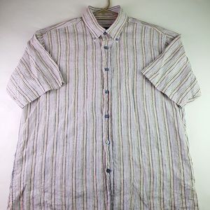 Robert Talbott Classic Button Down SS Shirt Strip